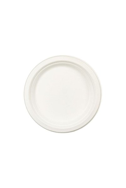 Jumbo Set of White Sugarcane Plates 18cm - 10pcs