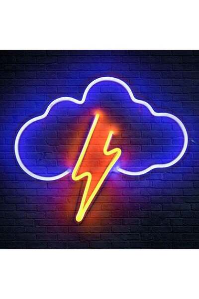 Generic Arabest Led Cloud Neon Sign Wall Decor Light Battery Blue/Orange 12.2...