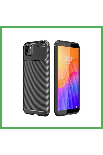 Nur store Çanta غطاء كربوني متوافق مع هاتف هواوي Y5P مع خاصية التركيز التلقائ...