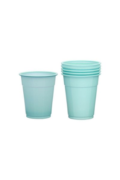 Jumbo Set of 20 Mint Green Plastic Cups 300ml