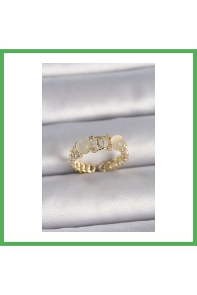Nur store Çanta Brass Gold Color Adjustable Zircon Stone White Enamel Combine...