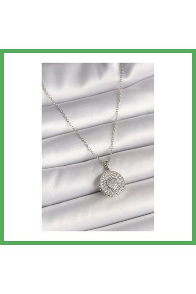 Nur store Çanta 316L Steel Silver Color Chain Zircon Stone Embroidered Medall...