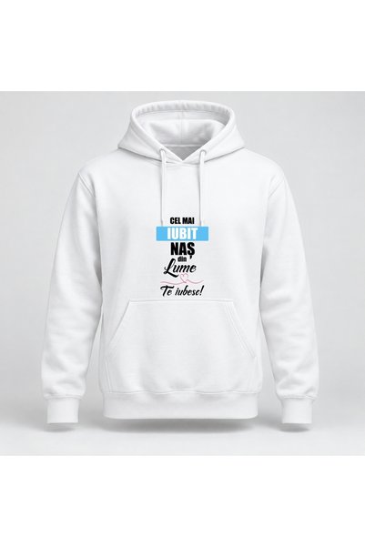 Fabricacucadouri.ro Hanorac personalizat Cel mai iubit nas din lume, te iubesc