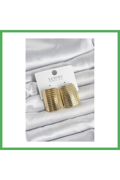 Nur store Çanta Gold Color Brass Vintage Inspired Statement Earrings Bezoss