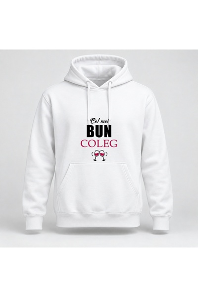 Fabricacucadouri.ro Hanorac personalizat Cel mai bun coleg, model pahare