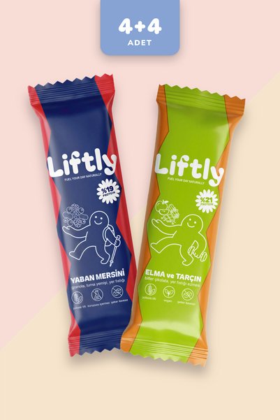 LİFTLY \Granolalı Yaban Mersinli + Elmalı ve Tarçınlı \ Protein Bar 40g x (4+...