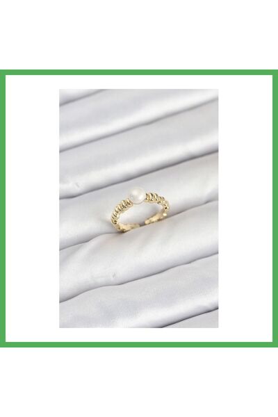 Nur store Çanta Brass Gold Color Belly Pearl Model Women's Ring Bezoss