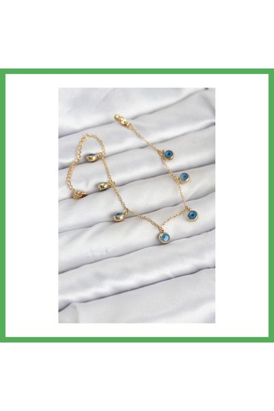 Nur store Çanta 316L Steel Gold Color Minimal Evil Eye Model Women's Bracelet...