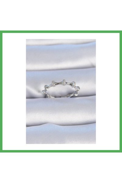 Nur store Çanta Brass Silver Color Zircon Stone Women's Ring Bezoss