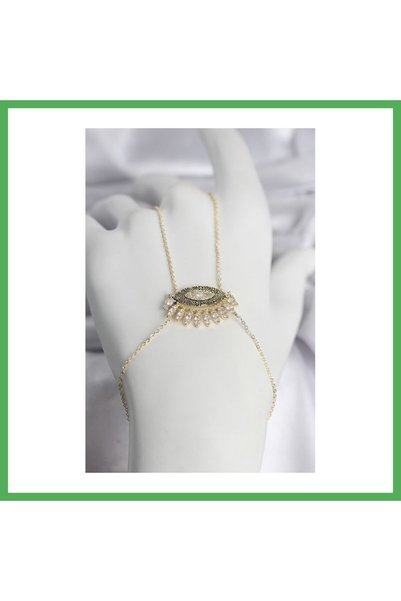 Nur store Çanta Women's Shahmeran BEZOSS Eye-Shaped Ring with Gold-Colored Zi...