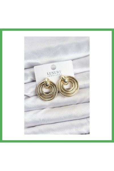Nur store Çanta Gold Color Brass Vintage Women's Earrings Bezoss