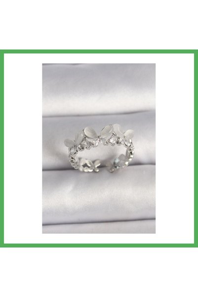 Nur store Çanta Brass Silver Color Zircon Stone White Enamel Butterfly Model ...