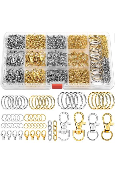 KASTWAVE 990PCS Keychain Making Kit, Keychain Craft Supplies Including Key Ch...