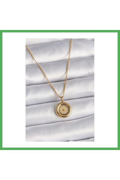 Nur store Çanta 316L Steel Gold Color Chain Gold Model Women's Necklace Bezoss