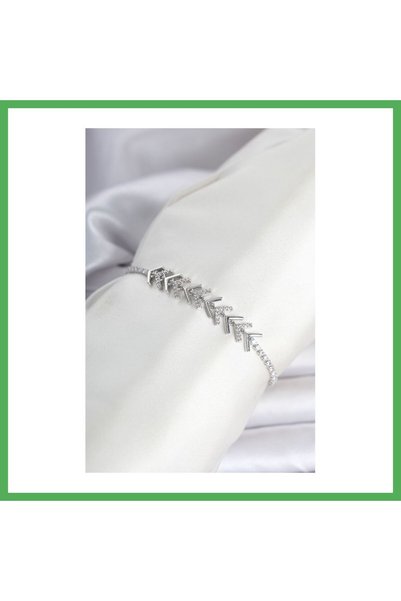 Nur store Çanta سوار نسائي من النحاس الفضي اللون مع حجر الزركون موديل سوبرينو...