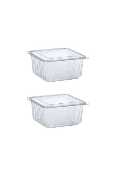 Jumbo Recipiente Alimente Transparente de Plastic cu Capac 2000cc - 2buc