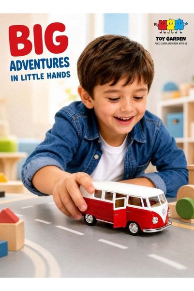 TOY GARDEN Vintage Caravan Van Metal Mini Bus Model – Retro Classic Bus Colle...