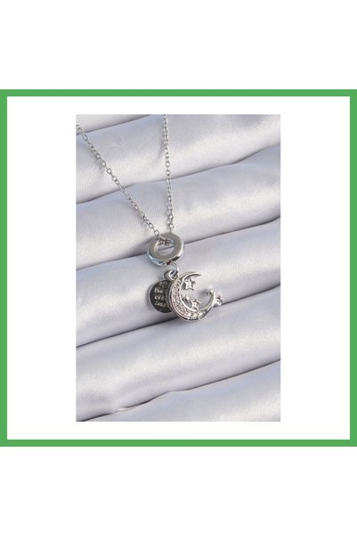 Nur store Çanta 316L Steel Silver Color Zircon Stone Moon Star Figure Charm M...