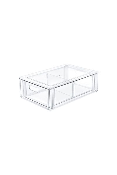 Jumbo Sertar Organizator cu 2 Compartimente din Plastic Transparent pentru Fr...