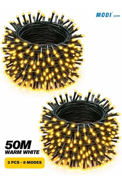 Generic MODI 2-Pack 50m 480 LED String Lights, Warm White, Waterproof for Hom...