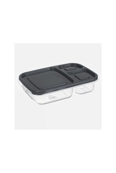 Jumbo Caserola cu 3 Compartimente & Capac Gri 1,15L