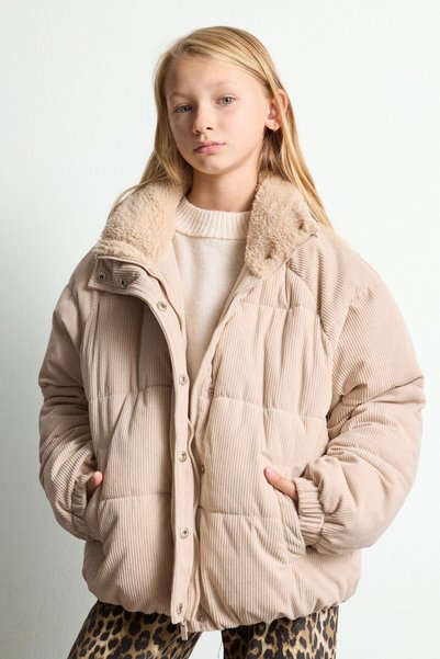 DeFacto Corduroy Turtleneck Zippered Puffer Coat Girl Child H2946A826Au
