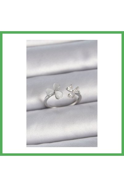 Nur store Çanta Brass Silver Color Adjustable Zircon Stone White Enamel Model...