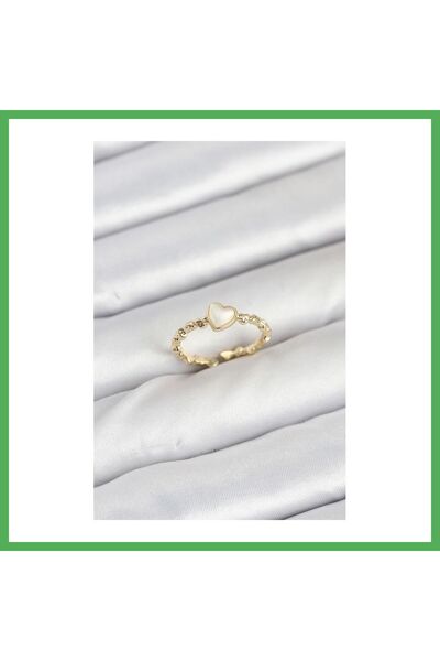Nur store Çanta Brass Gold Color Heart Model Women's Ring Bezoss