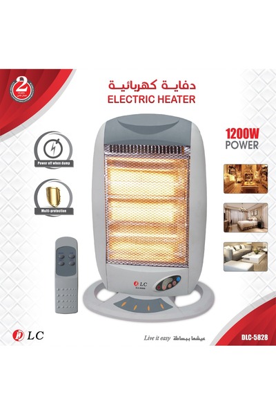 DLC مدفأة كهربائية مع جهاز تحكم عن بعد، 1200 واط