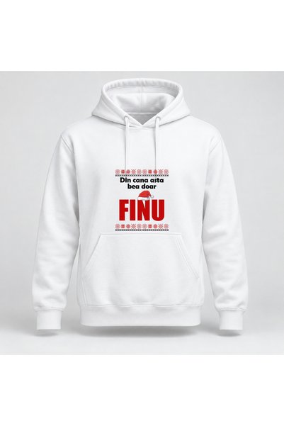 Fabricacucadouri.ro Hanorac personalizat Din cana asta bea doar finu, craciun...
