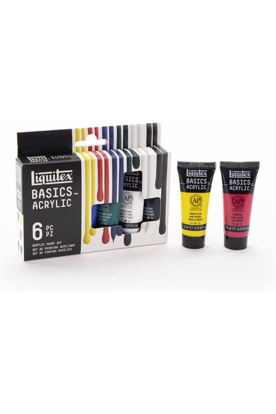 Liquitex Acrylic Basics Set of 6 x 22 ml Colours