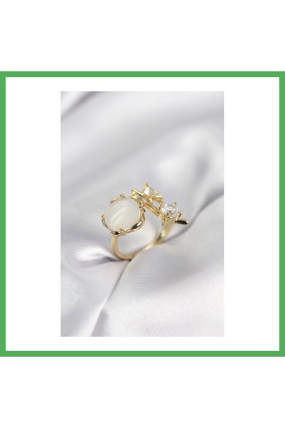 Nur store Çanta Gold Color Polar Star Model Women's Ring Bezoss