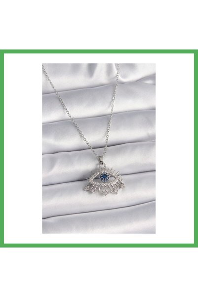 Nur store Çanta 316L Steel Silver Color Chain Zircon Stone Eye Model Women's ...