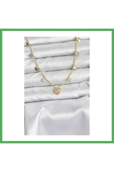 Nur store Çanta Brass Gold Color Model Women's Necklace Bezoss