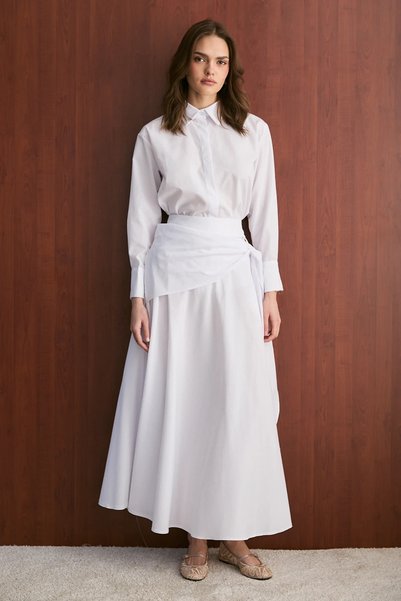 Melike Tatar Poplin Skirt Set 32-2745