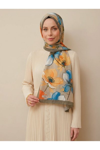 Altınoluk Tekstil Patterned Cotton Soft Shawl Flora Series