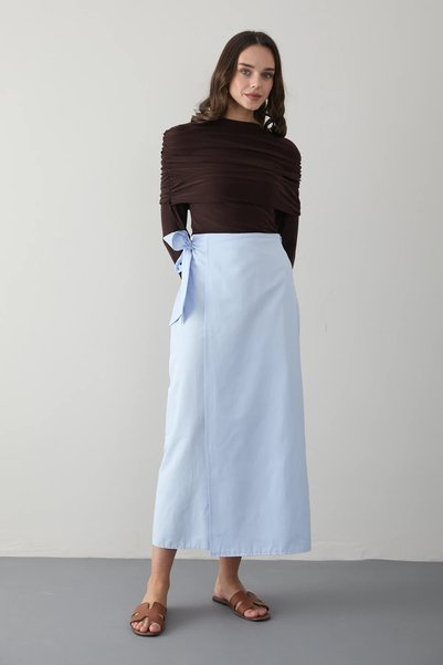 Melike Tatar Poplin Bağlamalı Etek 32-2874