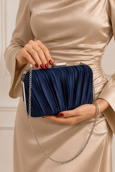 Famels Women's Special Model Pilse Patterned Evening Dress Bag, Clutch Portfo...