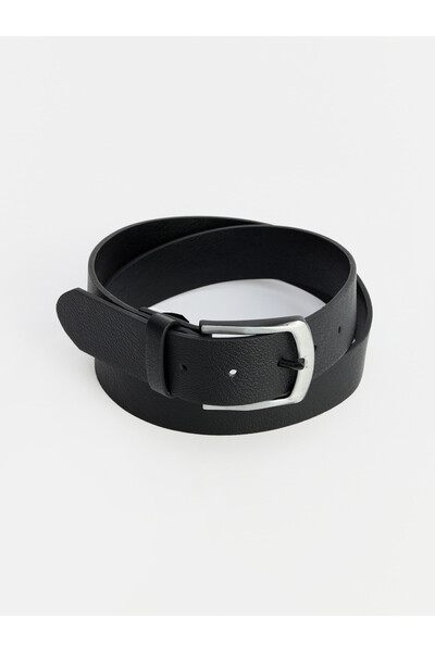 LC Waikiki Peak New Season Black Leather Look Men's Belt