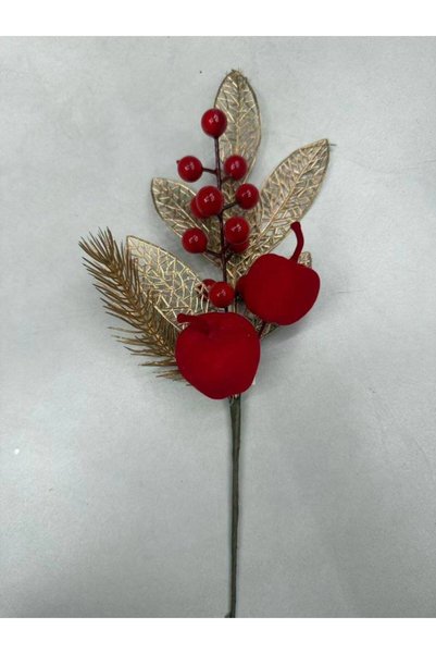 OEM Branch with golden leaves, berries and red apples