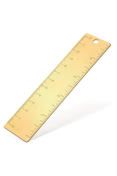 SYOSI Brass Ruler, 120mm 4.75 Inch Mini Metal Straight Ruler with Hang Hole, ...