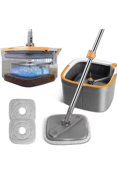 OEM Set mop rotativ ArvadaCleanMagic, 2 rezerve, găleată pătrată 31x31x22 cm,...