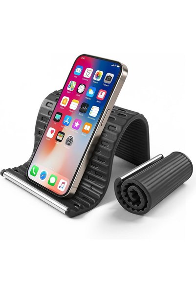 SYOSI Flexible Silicone Phone Stand, Portable Foldable Aluminum Core Cellphon...