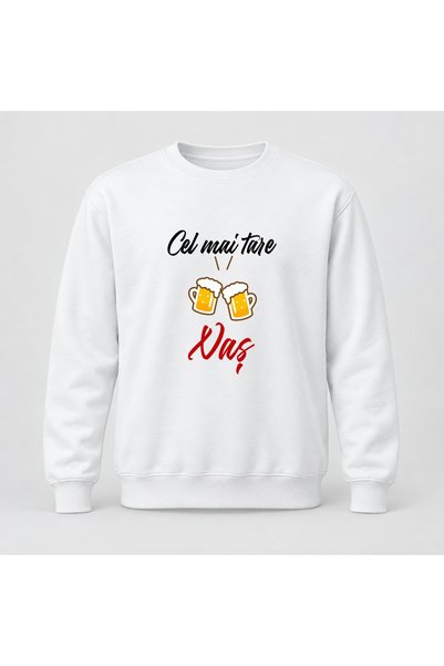 Fabricacucadouri.ro Pulover personalizat Cel mai tare nas, model bere
