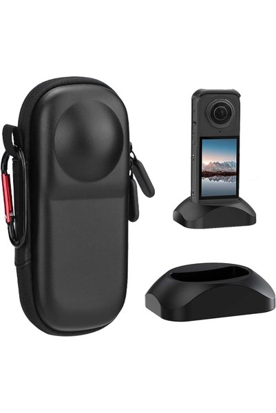 KASTWAVE حافظة لكاميرا Insta-360 X5، حقيبة حمل صلبة من البولي يوريثان مع قاعد...