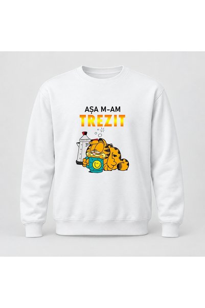 Fabricacucadouri.ro Pulover personalizat Asa m am trezit pisica