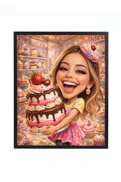 Fabricacucadouri.ro Rama foto personalizata cu tort si dulciuri – cadou anive...