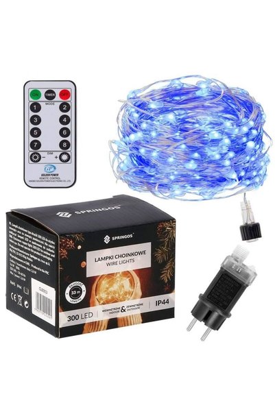 Springos Christmas light installation, outdoor/indoor, 300 LED, 8 modes, blue...