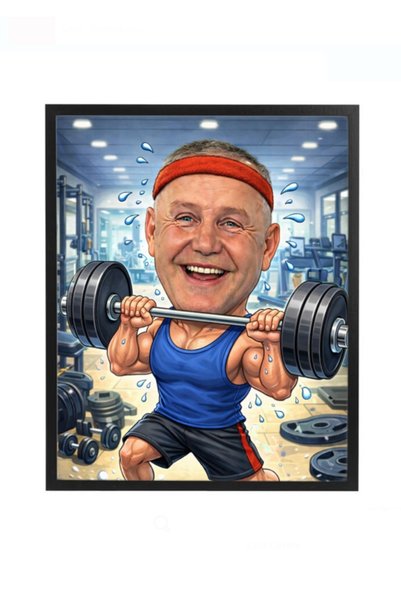 Fabricacucadouri.ro Rama foto personalizata caricatura la sala – cadou amuzan...