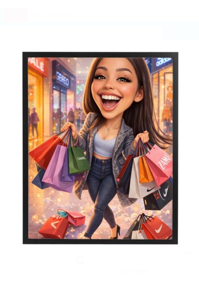 Fabricacucadouri.ro Rama foto personalizata shopping – cadou pentru femeie pa...